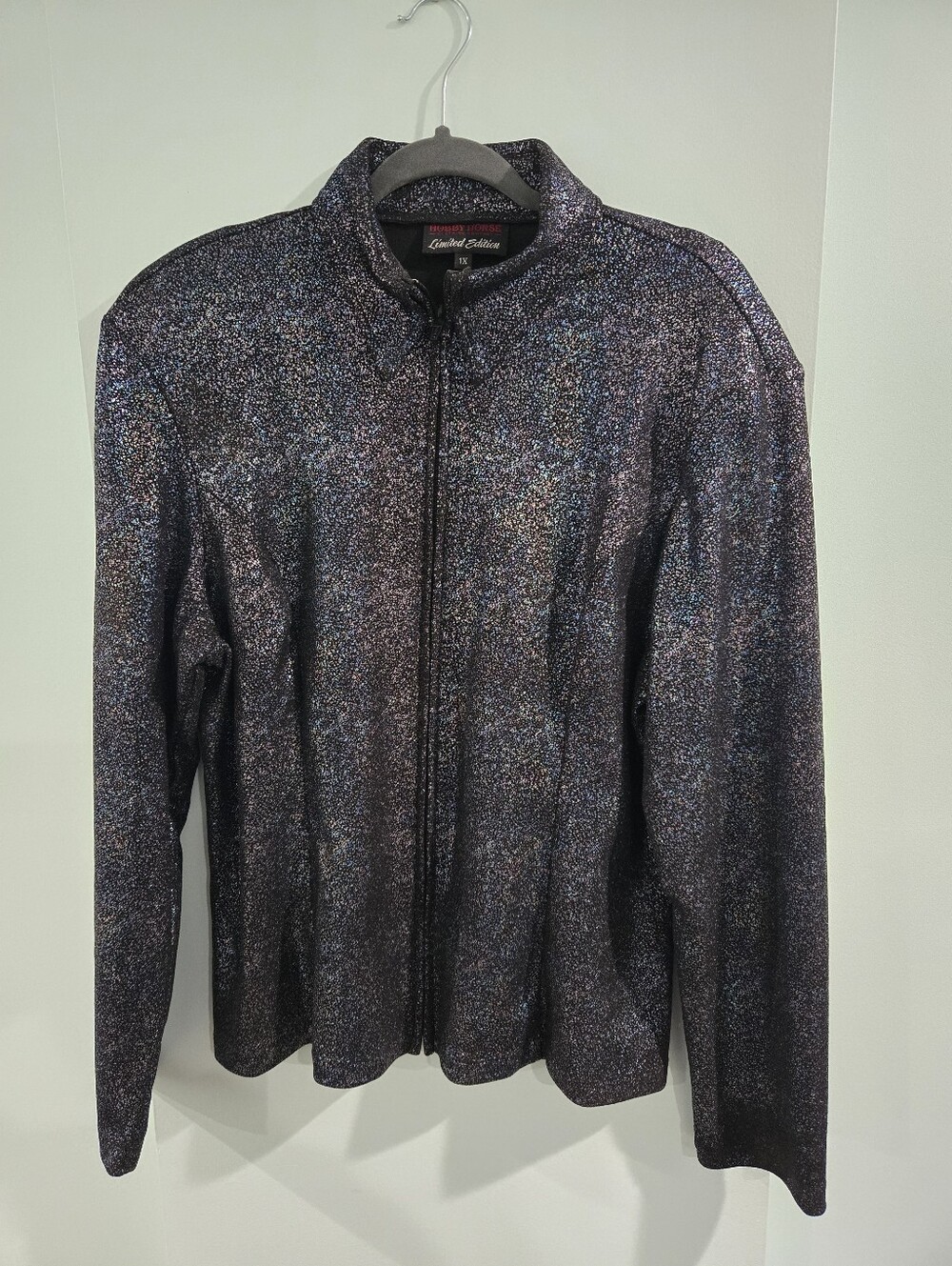 Hobby Horse Glitter Zip-Front Jacket - Black Sparkle Limited 1x